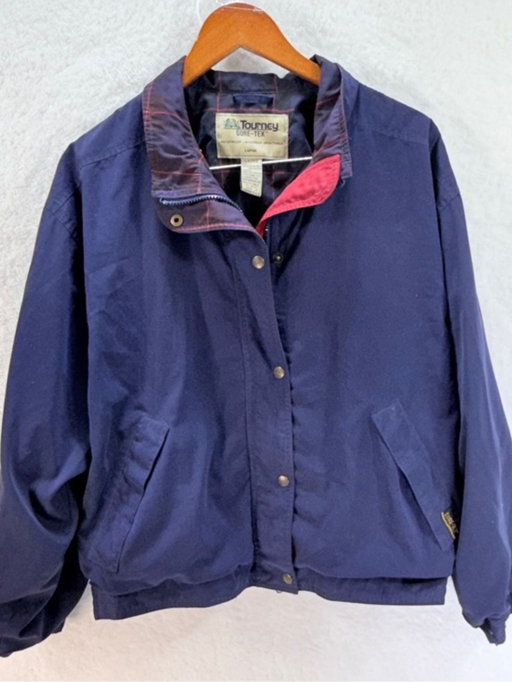 Vintage Tourney Gore-Tex Women’s Waterproof Windproof Jacket Large Navy Blue